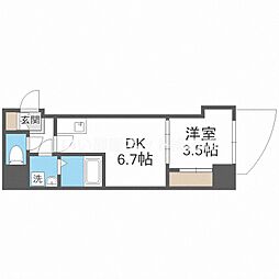 SERENiTE梅田EST 1DKの間取図画像