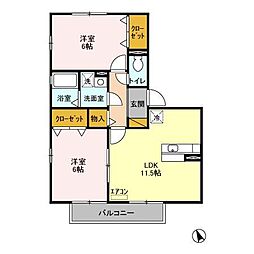 Ｆｒｅｙｊａ 2階2LDKの間取り