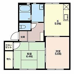 フォーレス安曇野B 2Kの間取図画像