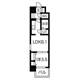 ファステート名古屋駅前アルティス 10階1LDKの間取り