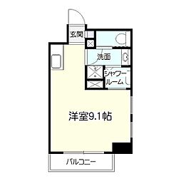 ルヴェル天保山 5階ワンルームの間取り