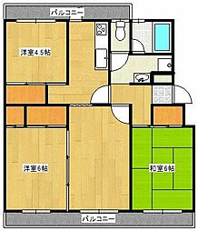 ユートピア城見 2階3LDKの間取り