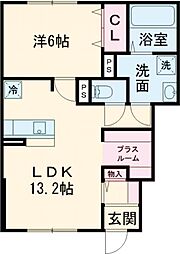 セジュール沼ノ端中央6 1LDKの間取図画像