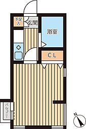 フィール馬込 1階1Kの間取り