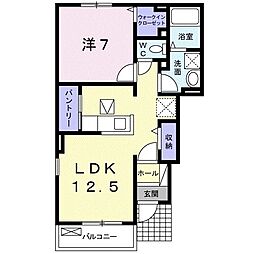 サウスヴァレー2 1LDKの間取図画像
