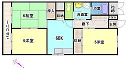 アイレスト牛田早稲田 4階3DKの間取り