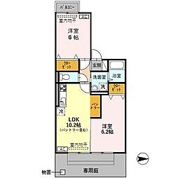 メゾン駅西 2LDKの間取図画像