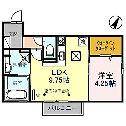 グレース・アイ 1階1LDKの間取り
