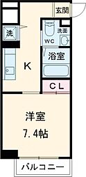 プログレスアペゼ 1Kの間取図画像