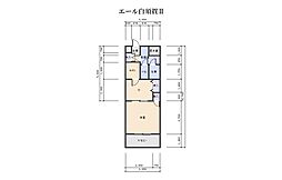エール白須賀II 1階2Kの間取り