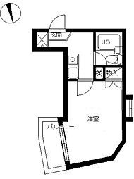スカイコート戸田公園4 1Kの間取図画像