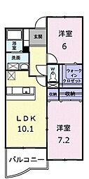 ジェルメマキ 2LDKの間取図画像