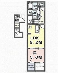 シエロガーデン高知 1LDKの間取図画像
