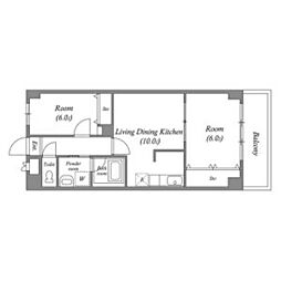 Uresidence二条城 2LDKの間取図画像