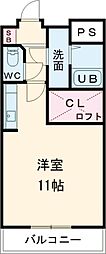 プランドール・アイ 3階ワンルームの間取り