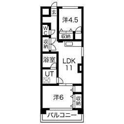 パークビュースーデン 2DKの間取図画像