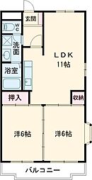 峰栄マンション 2LDKの間取図画像