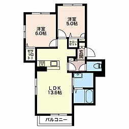 ウィステリア堀川小泉 2LDKの間取図画像