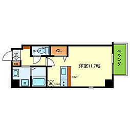 ONLYONE伊丹千僧 208 2階ワンルームの間取り