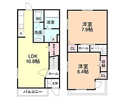 ベルローズB 2LDKの間取図画像