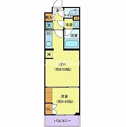 オープンブルーム渋谷本町 4階1LDKの間取り