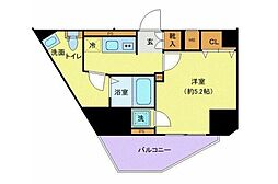 ジェノヴィア渋谷笹塚スカイガーデン 9階1Kの間取り