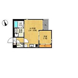 GRANDTIC南仙台 1階1LDKの間取り