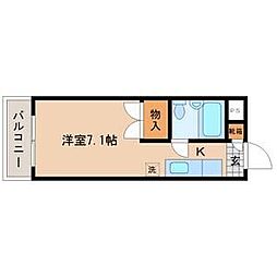 BAU銀杏町 3階ワンルームの間取り