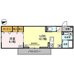 GRACIA　I 3階1LDKの間取り