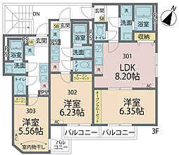 カインドネス町田 303 3階1Kの間取り