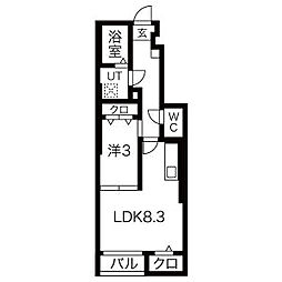 Feliz Miltonia 1LDKの間取図画像