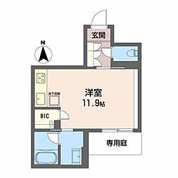 Ｓｈａｍａｉｓｏｎ新町Ｔ．Ｈ 1階ワンルームの間取り