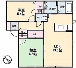 シャーメゾンコンファーレB 2LDKの間取図画像