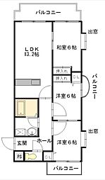 アフロディーテ 3LDKの間取図画像