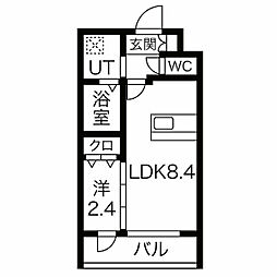 JR東海道・山陽本線 西大路駅 徒歩14分の賃貸マンション 4階1LDKの間取り