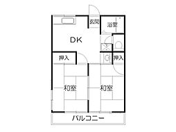 ＣＨアイランド 1階2DKの間取り