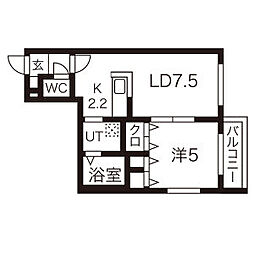 ル・ファール円山 1LDKの間取図画像