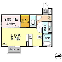 アルトプエンテ 1LDKの間取図画像