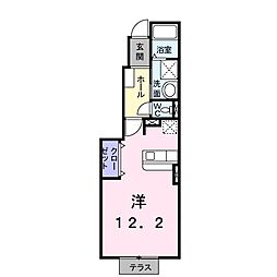 エトワールバレーI 1階ワンルームの間取り