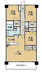 レーベン守谷THESQUARE 3LDKの間取図画像
