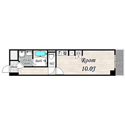 サンプラザ神楽 4階ワンルームの間取り