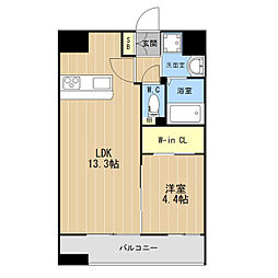 LIBTH-水前寺 1LDKの間取図画像