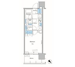 ルフォンプログレ滝野川 9階1Kの間取り
