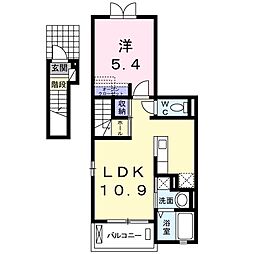 メゾン・パティオスB 1LDKの間取図画像