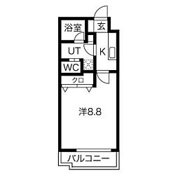 リビングステージ木町通 504 5階1Kの間取り