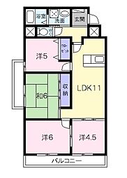 センチュリーハイランド 4階4LDKの間取り