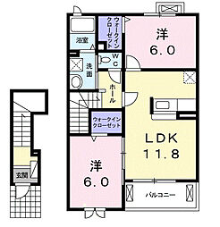 ルサルカA 2LDKの間取図画像