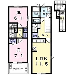 シャルマンA 2LDKの間取図画像