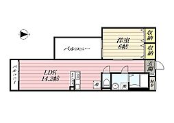 ヴェルデ東久留米 1LDKの間取図画像