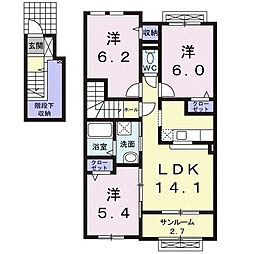 アネシス・ルナA 3LDKの間取図画像